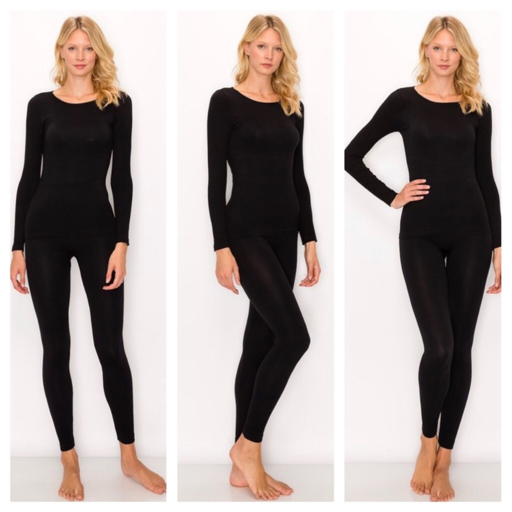 🆕 ↙️ Black Ribbed Long Sleeve & Leggings 🔹